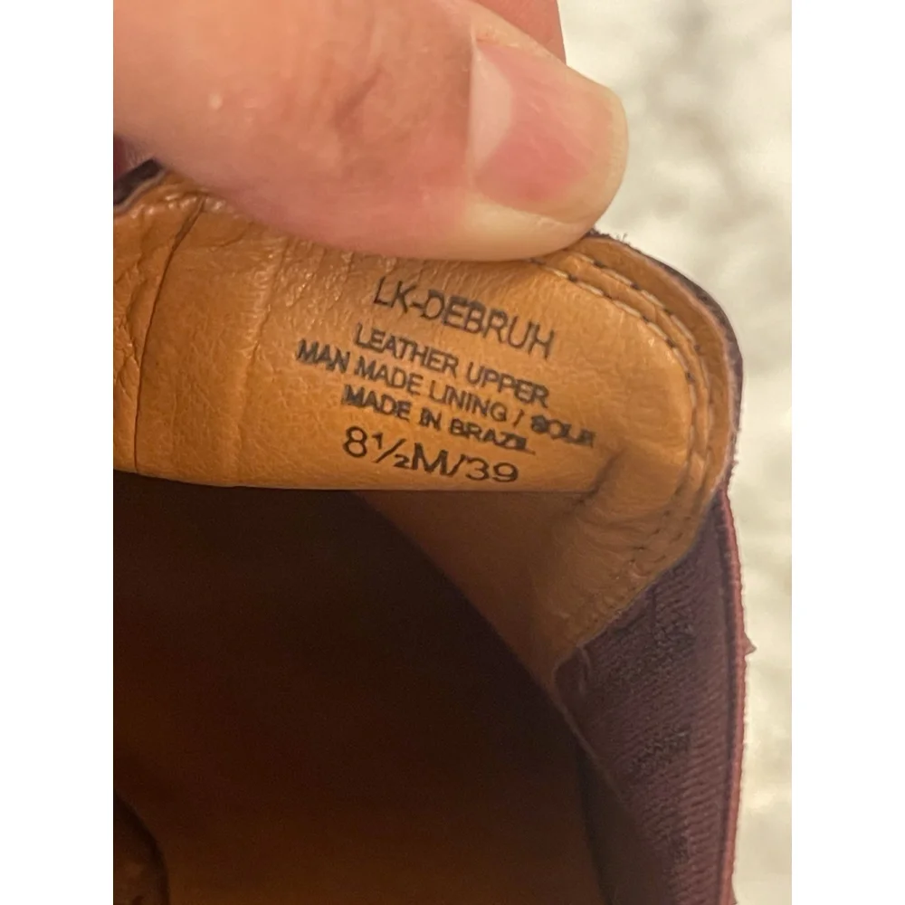 Size 8.5 Lucky Brand Women's Ankle Boot Debruh Wine Color Bootie, Block Heel - Picture 6 of 7